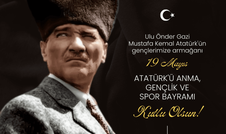 Siyah Sarı Modern 19 Mayıs Atatürk'ü Anma, Gençlik ve Spor Bayramı Instagram Gönderisi