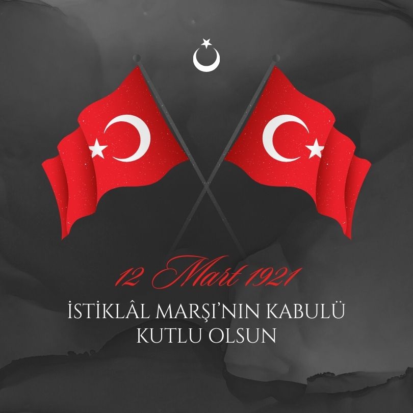 Siyah Kırmızı Şık Modern İstiklal Marşı’nın Kabulü Instagram Gönderisi